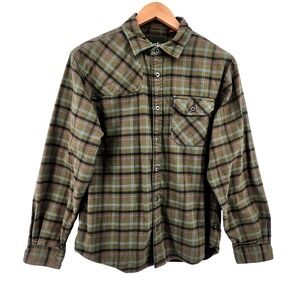Howler Bros Harker's Plaid Flannel Shirt Medium Hunter's Yoke Pocket Logo